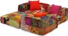 vidaXL Pouf modulaire 3 places patchwork tissu Voir les images du produit 10