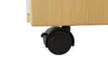 A close-up of a black caster wheel attached to a wooden furniture piece. Produktbild-Vorschau