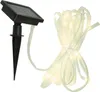 A solar-powered LED light string with a solar panel and stake. Produktbild-Vorschau
