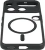 A black and transparent phone case with a magnetic ring for MagSafe charging. Podgląd zdjęcia produktu