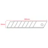 A diagram of a utility knife blade with dimensions indicated. Produktbild-Vorschau