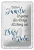 Blechschild Spruch 12x18cm unsere Familie Chaos Liebe Produktbild-Vorschau 1