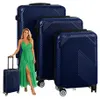 Trizand 26664 Set di 3 valigie da viaggio, 39/70/99 l, blu Anteprima dell’immagine prodotto 1