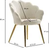 Chaise de salle à manger tulipe velours blanc | Wohnling Voir les images du produit 2