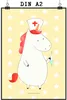 Mr. & Mrs. Panda Bild Einhorn Krankenschwester DIN A2 - Produktbild-Vorschau 1
