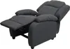 A dark gray recliner chair is shown from a side angle with the footrest extended. Produktbild-Vorschau