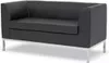 Arbeitszimmer Zweisitzer Schwarzes Polstersofa Textilcouch Produktbild-Vorschau 2