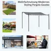 Outsunny Pergola aus Metall und Polyester, Grau 297x297x250 Produktbild-Vorschau 4