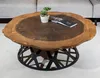 Design Couchtisch Luxus Rund Form Metall Elegantes Produktbild-Vorschau 2