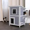 casetta per gatti lionto su 2 piani, casetta in legno per Anteprima dell’immagine prodotto 2