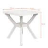 A white plastic garden table with dimensions indicated. Anteprima dell’immagine prodotto