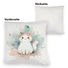 Flauschiges Kuschelkissen mit süßem Katzenmotiv 40x40cm Produktbild-Vorschau 3