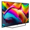 A television with a colorful abstract image displayed on its screen, shown from a side angle on a stand. Produktbild-Vorschau