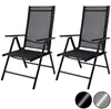 4x Chaises de jardin à dossier haut argent aluminium Voir les images du produit 1
