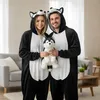 Pigiama Onesie Kigurumi Costume Travestimento Husky Nero Anteprima dell’immagine prodotto 2