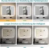 Badspiegel mit Beleuchtung 80x60cm LED Spiegel mit Uhr | Produktbild-Vorschau 2