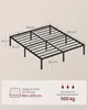 A diagram of a bed frame with dimensions and specifications. Produktbild-Vorschau