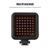 A close-up of a small, square infrared lamp with 49 LEDs, mounted on a black base with a standard camera mount. Náhled obrázku produktu