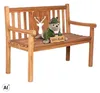 Gartenbank Teakholz 120 cm mit Motiv-Rückenlehne – massiv, Produktbild-Vorschau 1