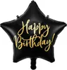 Fóliový balónek s hvězdou Happy Birthday 40cm černý Náhled obrázku produktu 1