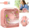 USB ventilátor Tichý mini stolní ventilátor TOPK K50 růžový Náhled obrázku produktu 1
