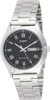 A close-up studio shot of a men's Casio watch with a black dial and silver metal band. Podgląd zdjęcia produktu