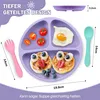 Silikon Baby Teller mit Saugnapf und Deckel, Sonne Muster Produktbild-Vorschau 4