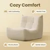 Chenille Bodensessel Beige, 1-Sitzer Loungesessel für Produktbild-Vorschau 8