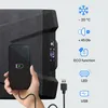 A hand holds a smartphone connected to a portable cooler, with icons and text describing its features. Anteprima dell’immagine prodotto