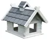 Vogelvilla in Grau Weiß aus Holz Vogelfutterhaus Vogelhaus Produktbild-Vorschau 4