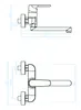 Technical drawing of a wall-mounted faucet with dimensions. Produktbild-Vorschau