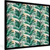 MuchoWow® Gerahmtes Poster Tropisch - Blau - Blätter 40x40 Produktbild-Vorschau 1