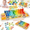 Jeu de tri et de puzzle en bois Montessori, 6 en 1, pour Voir les images du produit 1