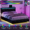 Łóżko tapicerowane ProximaX 140x200 cm z LED i USB | łóżko Podgląd zdjęcia produktu 1