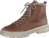 A single brown leather boot with a white sole and beige laces, set against a white background. Anteprima dell’immagine prodotto