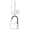 Technical drawing of a kitchen faucet with dimensions. Produktbild-Vorschau