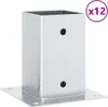 vidaXL Supporto per palo quadrato 12 pezzi argento 91x91mm Anteprima dell’immagine prodotto 1