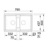 Lavello Blanco LEXA 8, dimensioni 780 x 500 mm, colore Anteprima dell’immagine prodotto 4