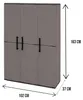 Dmora Armadio da Esterno Amordel 37x102x163h cm Grigio, 3 Anteprima dell’immagine prodotto 3