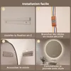 Miroir de salle de bain avec éclairage, rond, 80 cm, miroir Voir les images du produit 11