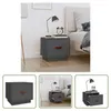 The Living Store Nachttisch Grau 40x34x35 cm Massivholz Produktbild-Vorschau 9