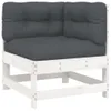 7-tlg. Garten-Lounge-Set mit Kissen Weiß Massivholz Produktbild-Vorschau 5