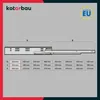 A technical diagram and size chart for drawer slides. Náhled obrázku produktu