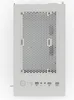 A white computer case viewed from the front, showing the I/O panel and a mesh front. The background is plain white. Podgląd zdjęcia produktu