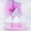 Verjaardagskaars, cijfer 4, met glitter, 7 cm, zilver Productafbeelding-voorbeeld 7