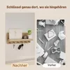 Schlüsselbrett mit Ablage und 6 Haken aus Holz für Flur und Produktbild-Vorschau 3