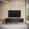 Szafka RTV AVENTO Czarna 163 cm – Ryflowane Fronty, Podgląd zdjęcia produktu 4