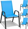 Metall Gartenstühle für Terrasse Balkon Gartensessel blau 4 Produktbild-Vorschau 1