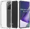 A clear protective case for a Samsung Galaxy Note 20 Ultra phone is shown from multiple angles. Podgląd zdjęcia produktu