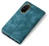 A teal flip cover phone case is shown diagonally against a white background. Produktbild-Vorschau